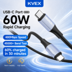 HELIOS 60W C to C Silicone Cable Black 1M