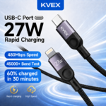 Thor Series 27W C to L Braided Cable Black 1M
