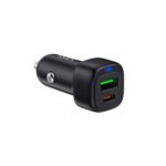LITE 38W Dual-Port Car (A+C) Charger Black