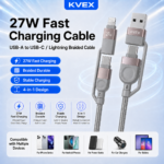 Thor Series 60W 4-in-1 Braided Cable Grey 1M