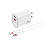 BASE PD20W A+C Charger Set With C TO C 60W Cable(US) White