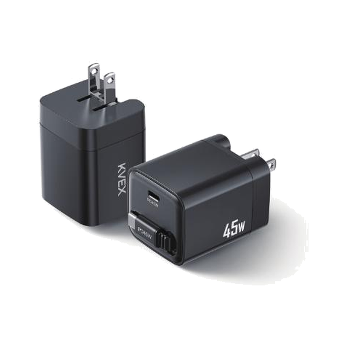 FLOW 45W Type-C GaN Charger with Built-in Type-C Cable(US) Black