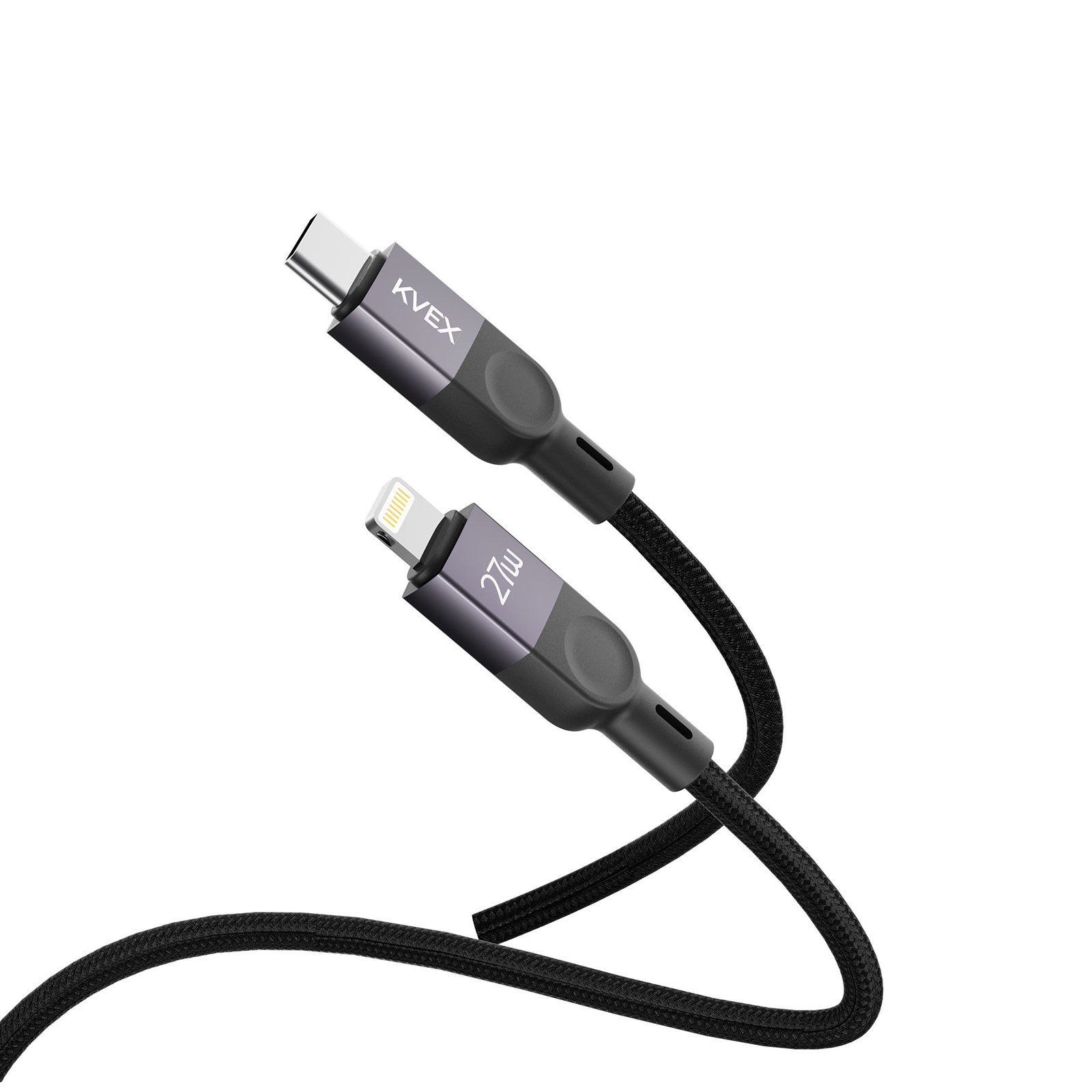 Thor Series 27W C to L Braided Cable Black 1M