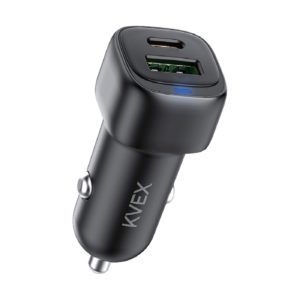 LITE 38W Dual-Port Car (A+C) Charger Black