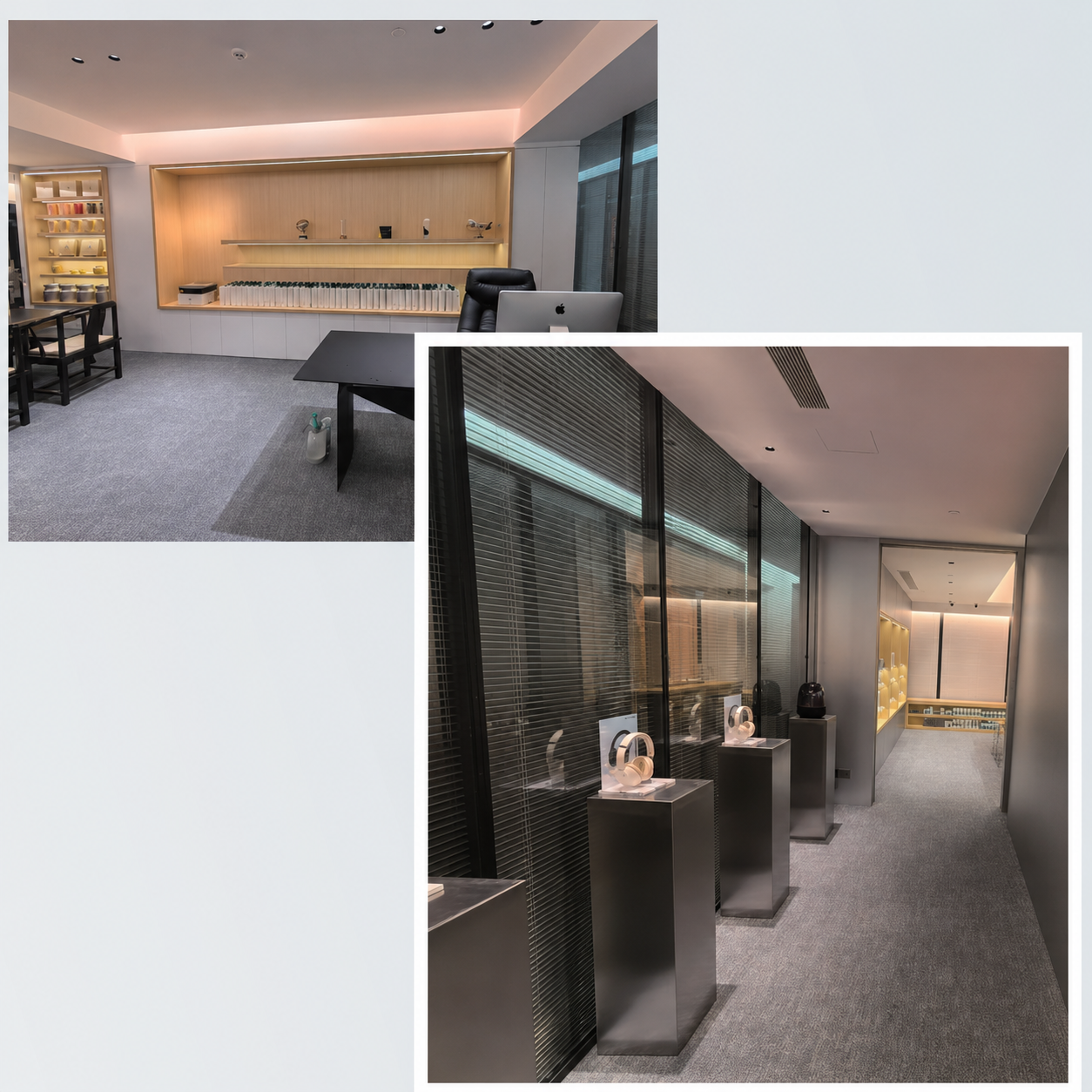 KVEX showroom display corridor