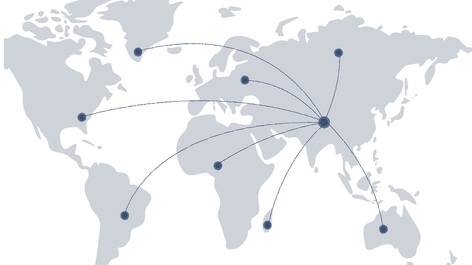 KVEX global distribution network map graphic