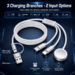 KVEX FUSION Series3-in-2 Braided Cable White 1.2M