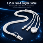KVEX FUSION Series3-in-2 Braided Cable White 1.2M
